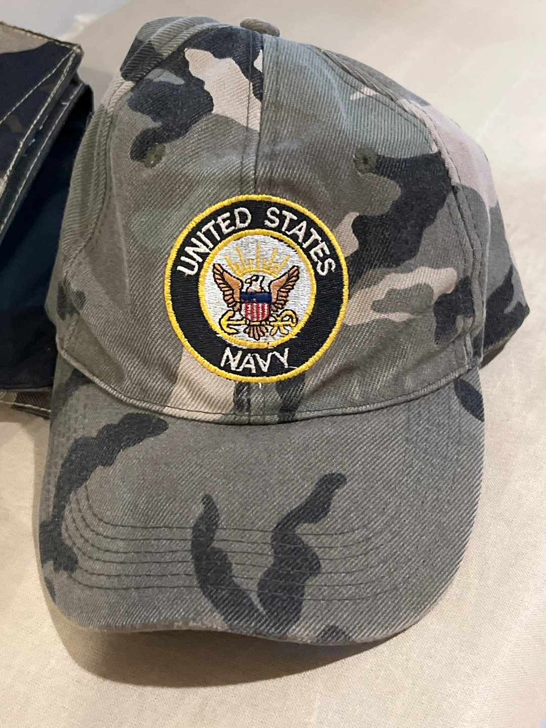 United States Navy Camo Baseball Cap and utility belt youth.