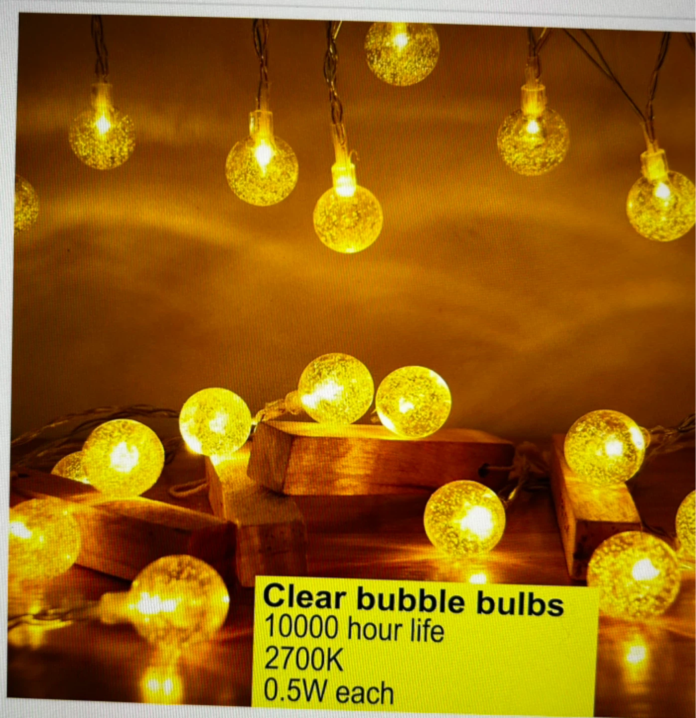 Globe String Lights with Clear Bubble Bulbs - photo 4