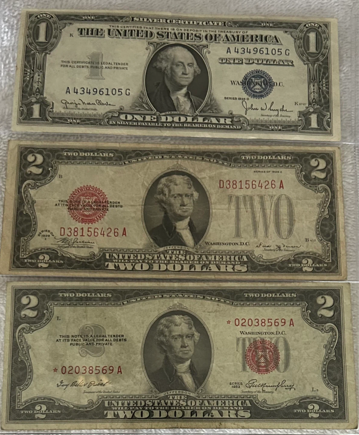 U.S. Silver Certificates & $2 Red Seal Notes Lot Star Notes - photo 3