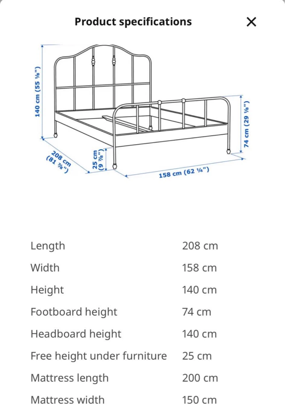 IKEA Neiden Queen Bed Frame - Black - photo 2