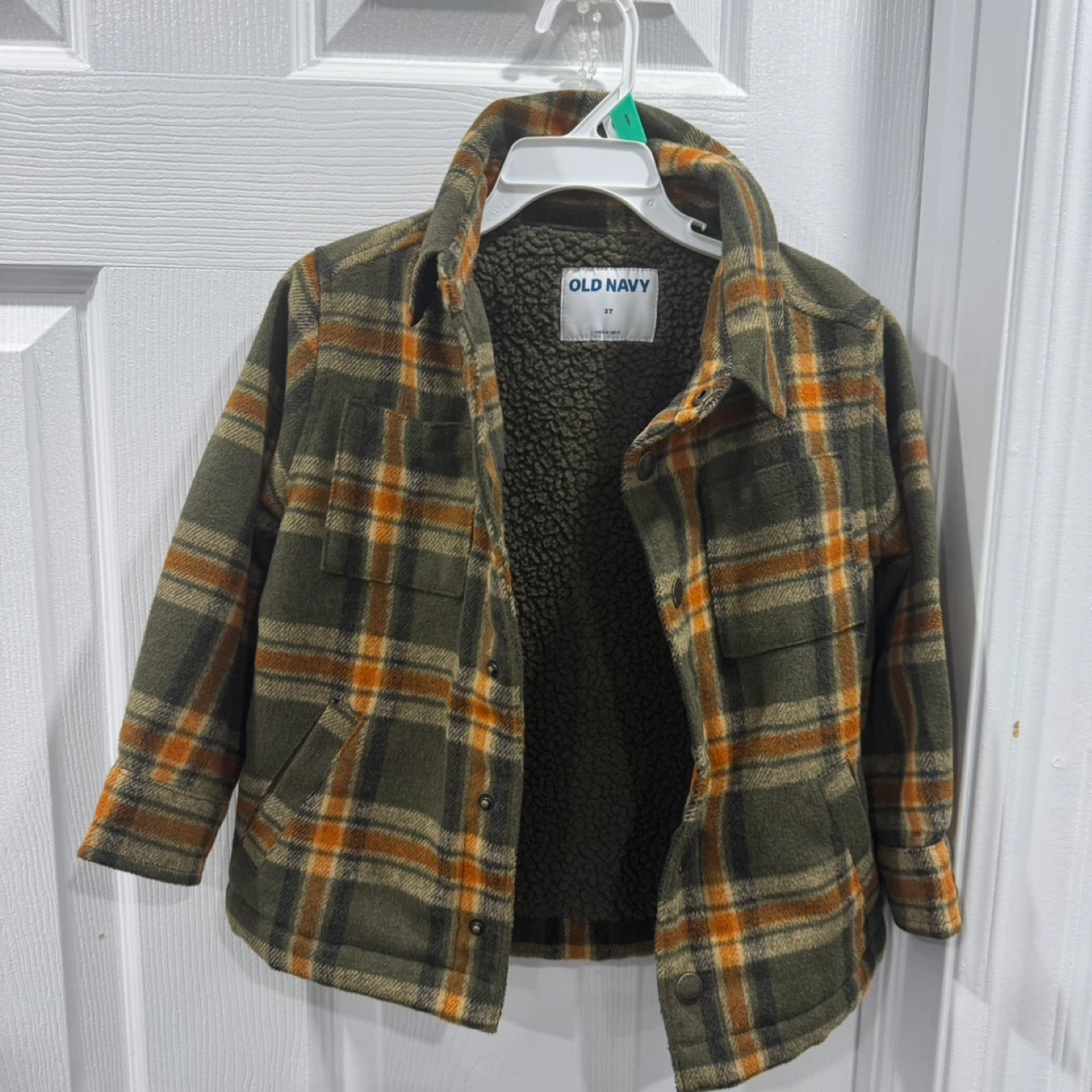 Old Navy Boys Plaid Sherpa Lined Shirt Jacket - Size 3T - photo 3