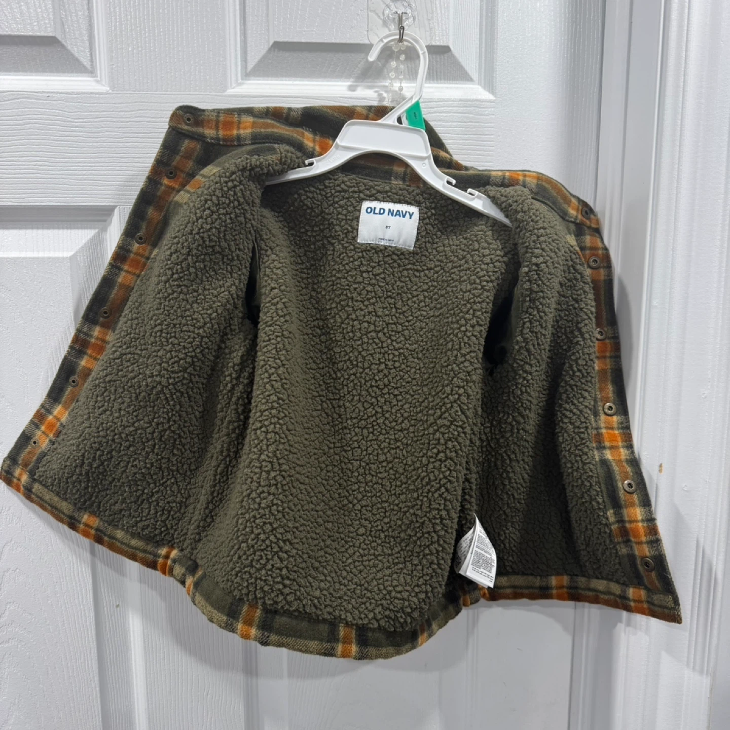 Old Navy Boys Plaid Sherpa Lined Shirt Jacket - Size 3T - photo 4
