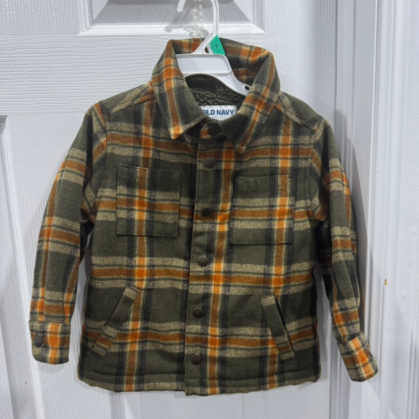 Old Navy Boys Plaid Sherpa Lined Shirt Jacket - Size 3T