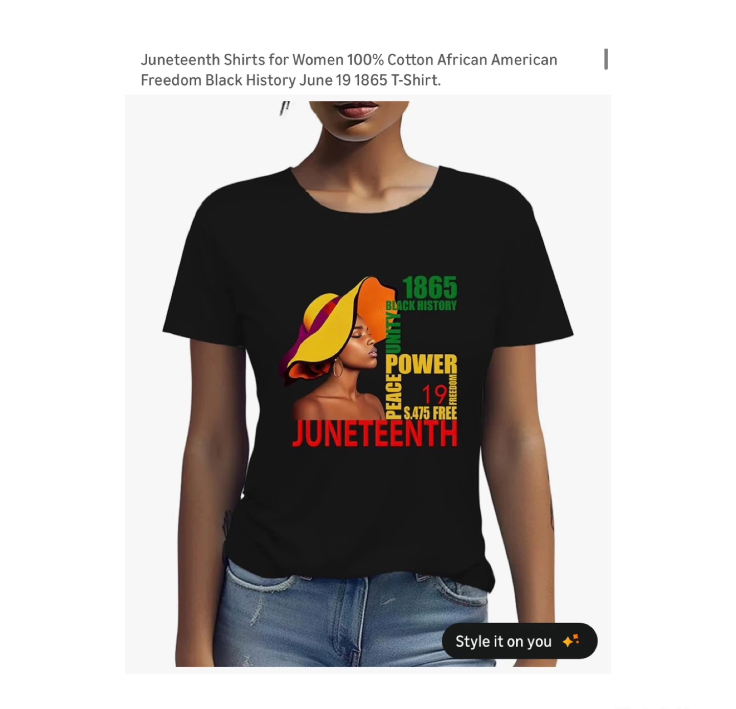 Brand new size L Juneteenth Shirts for Women 100% Cotton