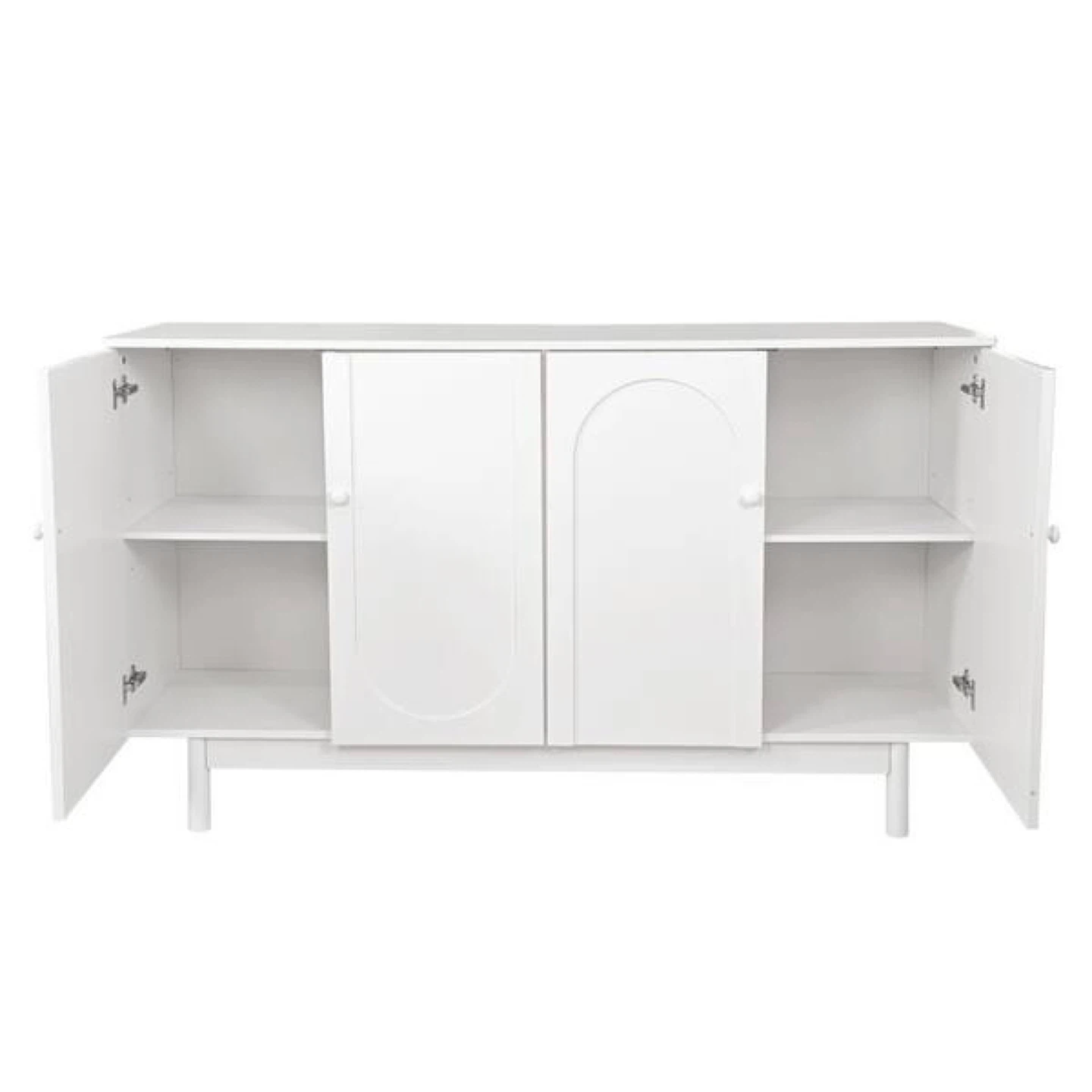 Modern White Sideboard Cabinet | 4 Door Storage Console - photo 2