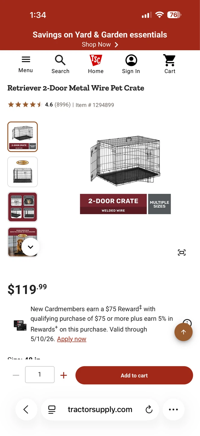 Retriever 2-Door Metal Wire Pet Crate