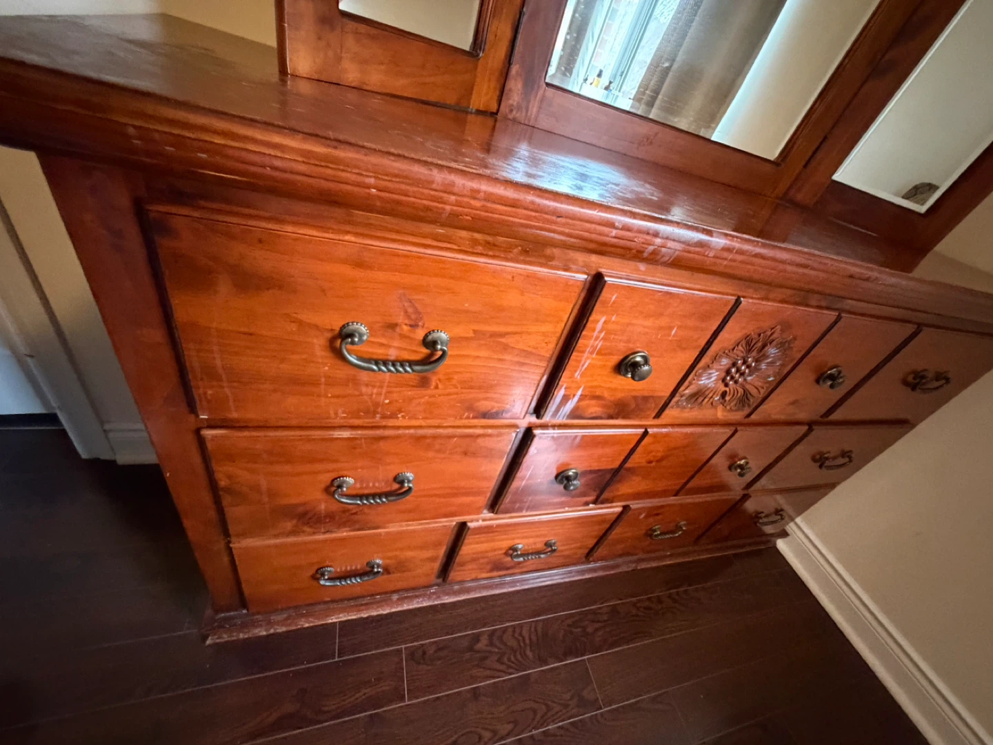 Wooden Vanity Dresser with Mirror - photo 4