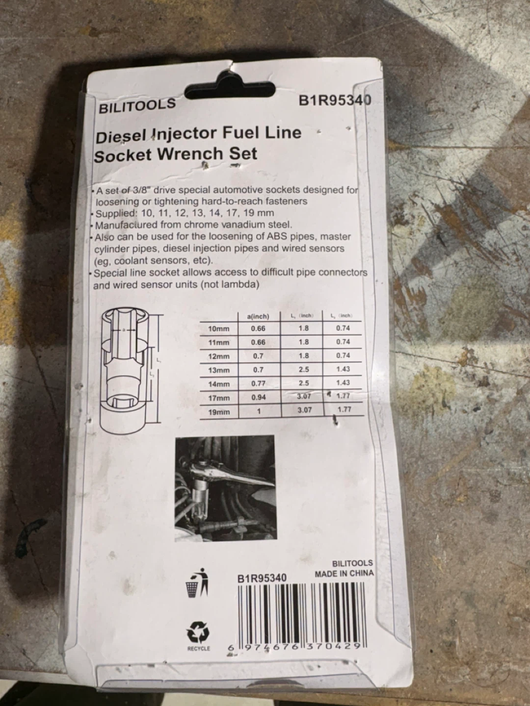BILITOOLS Diesel Injector Fuel Line Socket Wrench Set - photo 2