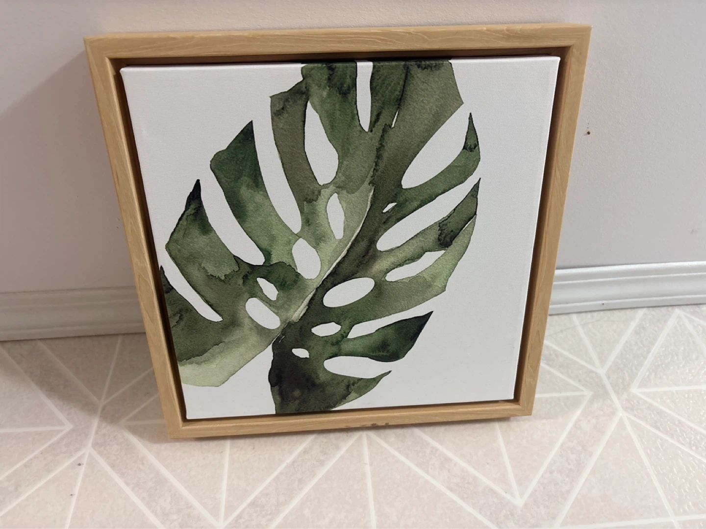 Monstera Leaf Framed Canvas Wall Art