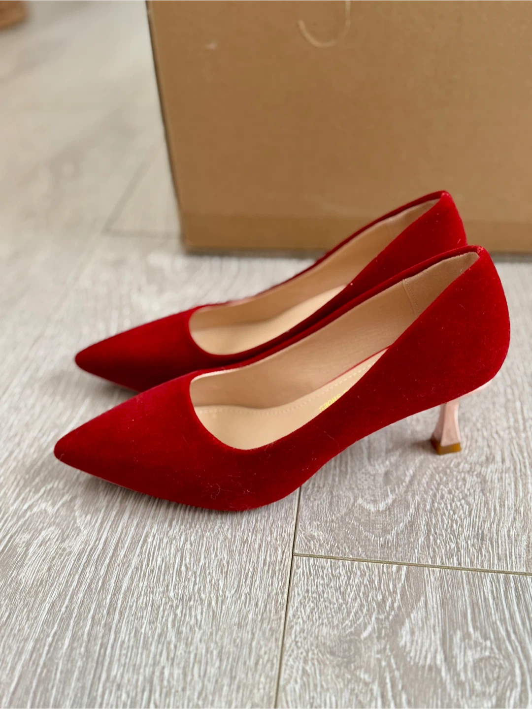 Red Velvet Pointed Toe Heels