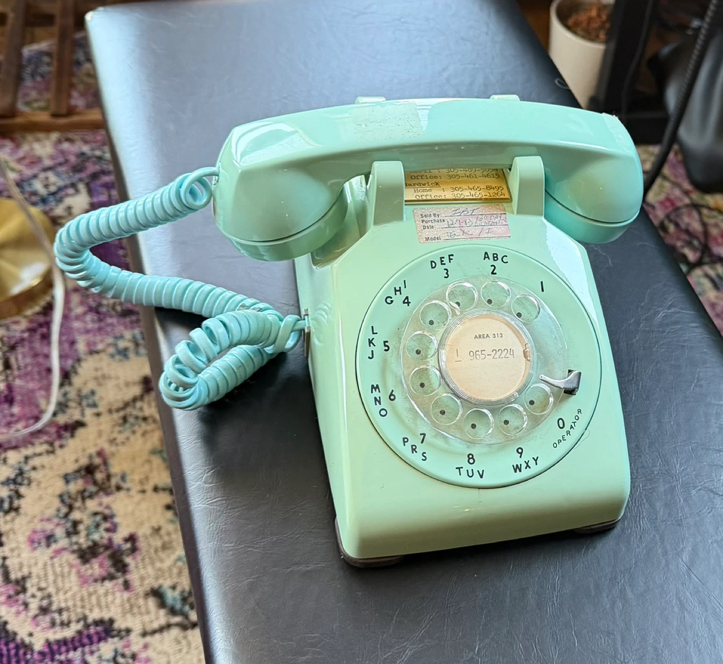 Vintage Rotary Desk Phone - Pastel Green