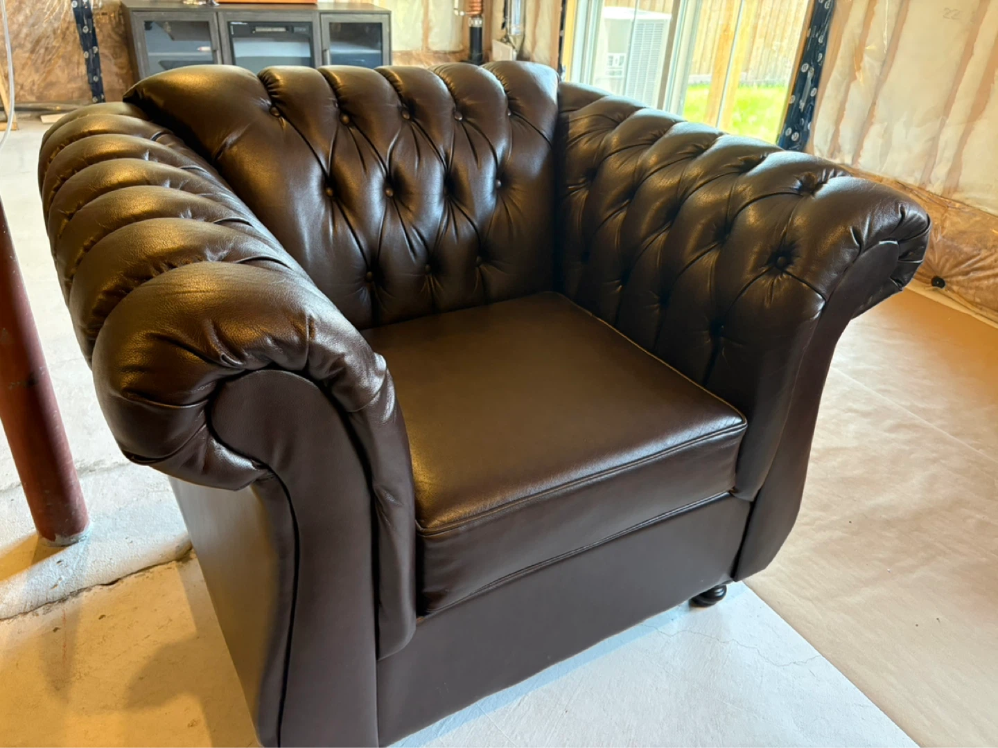 Brown Tufted Sofa, Loveseat and Armchair Set - photo 3