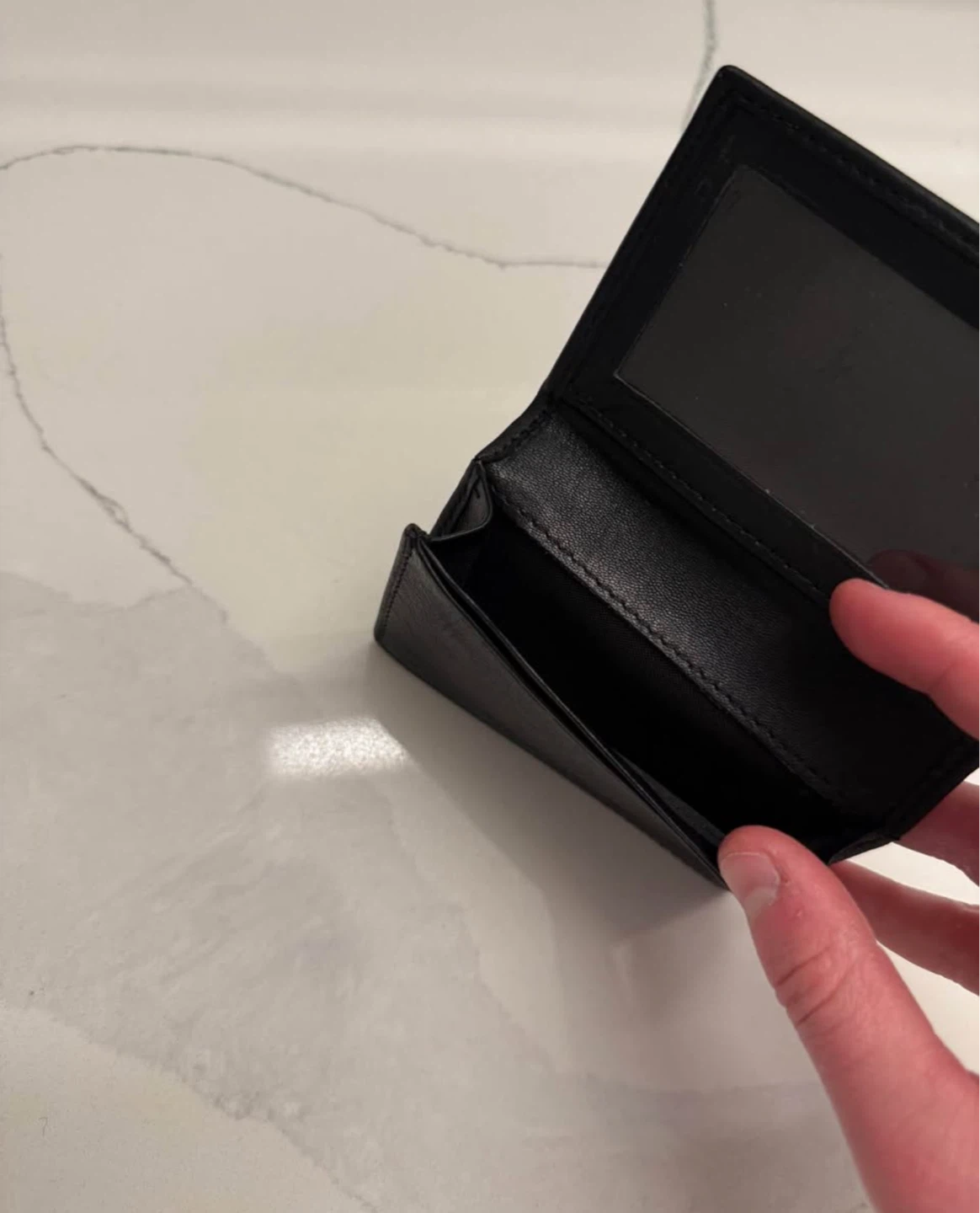 Black Genuine Leather Wallet – Bifold/Trifold, ID Window, Slim - photo 3