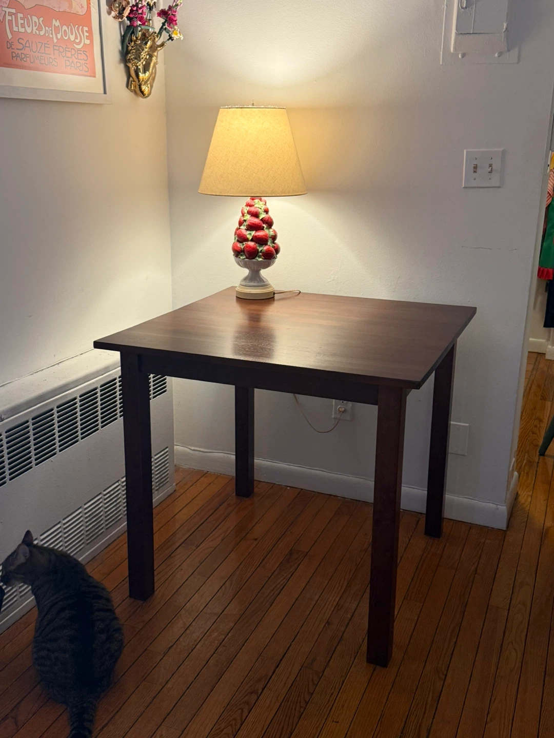 Square Solid Wood Dining Table - Dark Brown