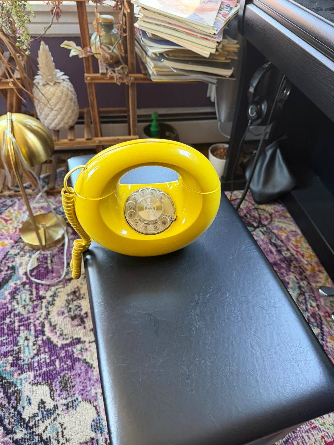 Retro Yellow Rotary Dial Rotary Phone