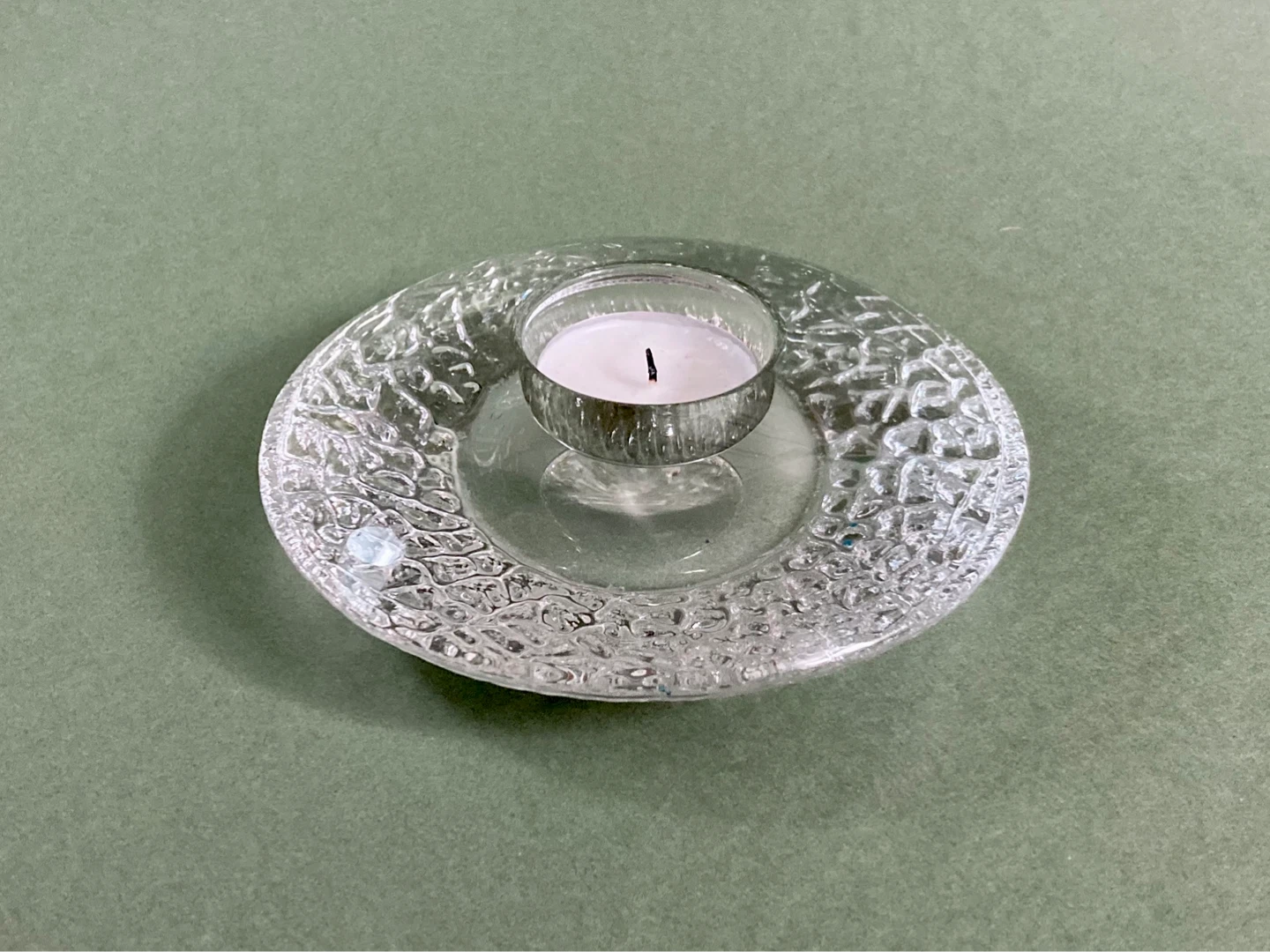 Vintage Crystal Discus Candleholder Orrefors Sweden 1995