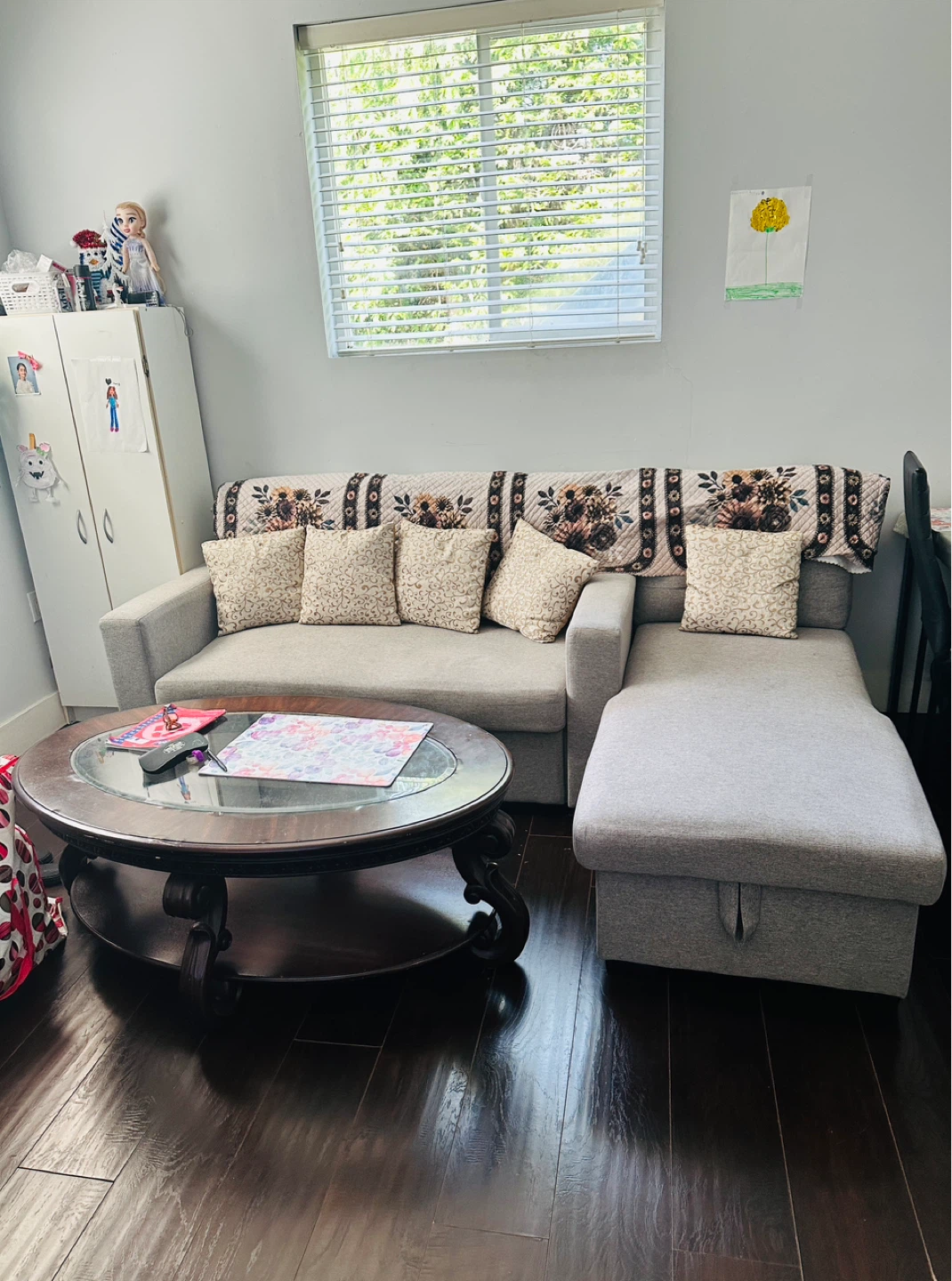 Grey Sectional Sofa with Chaise