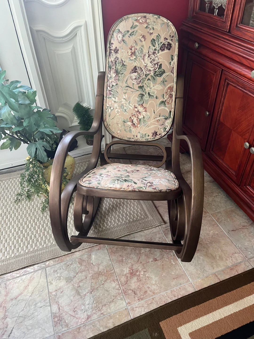 Vintage Floral Rocking Chair