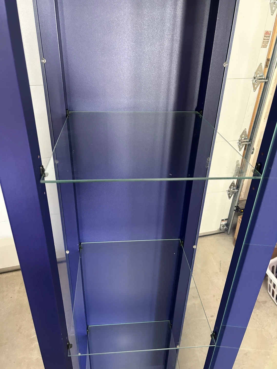 Blue Display Cabinet with Glass Shelves - photo 3