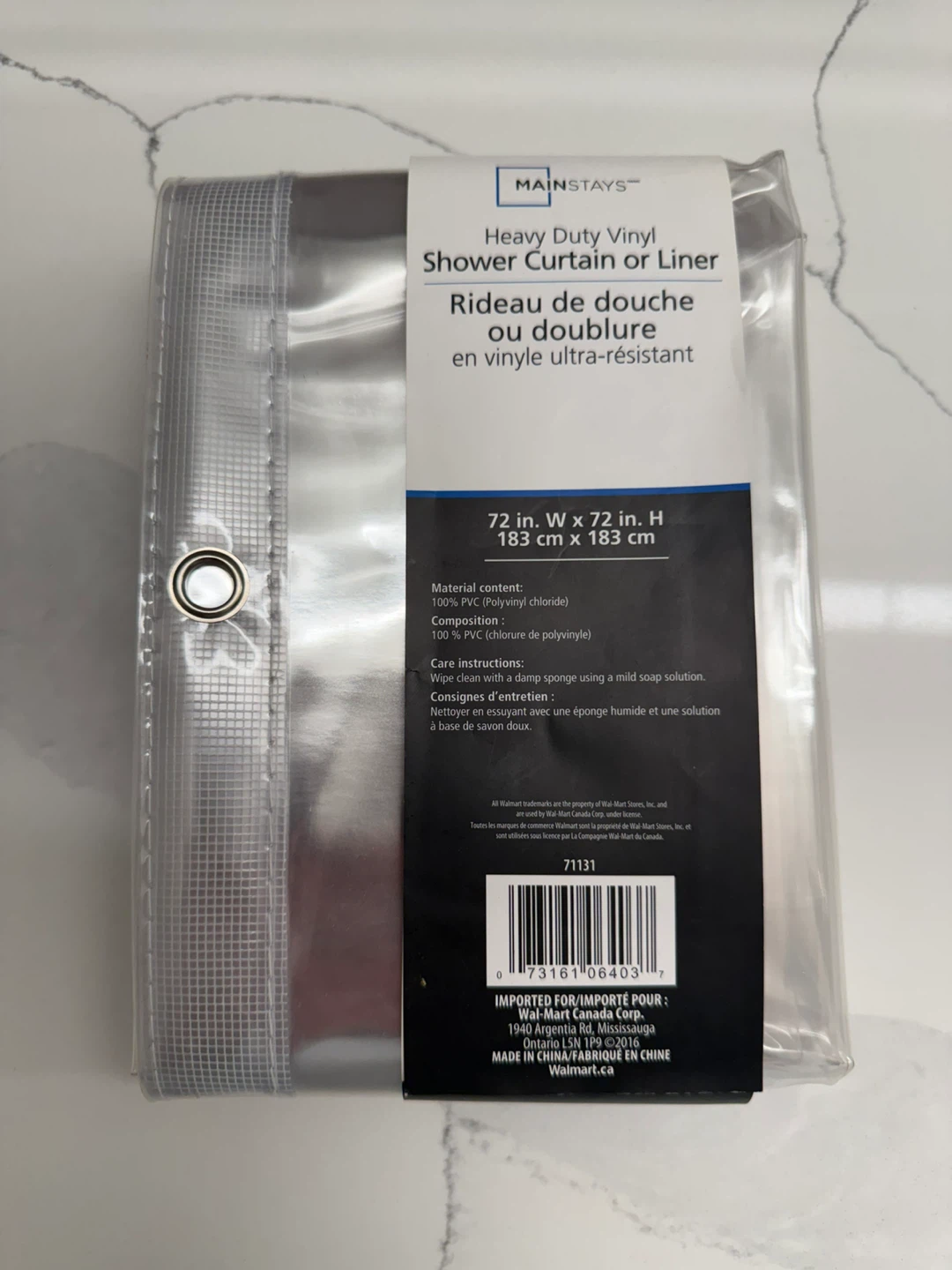 NEW Mainstays Heavy Duty Vinyl Shower Curtain Liner - photo 2