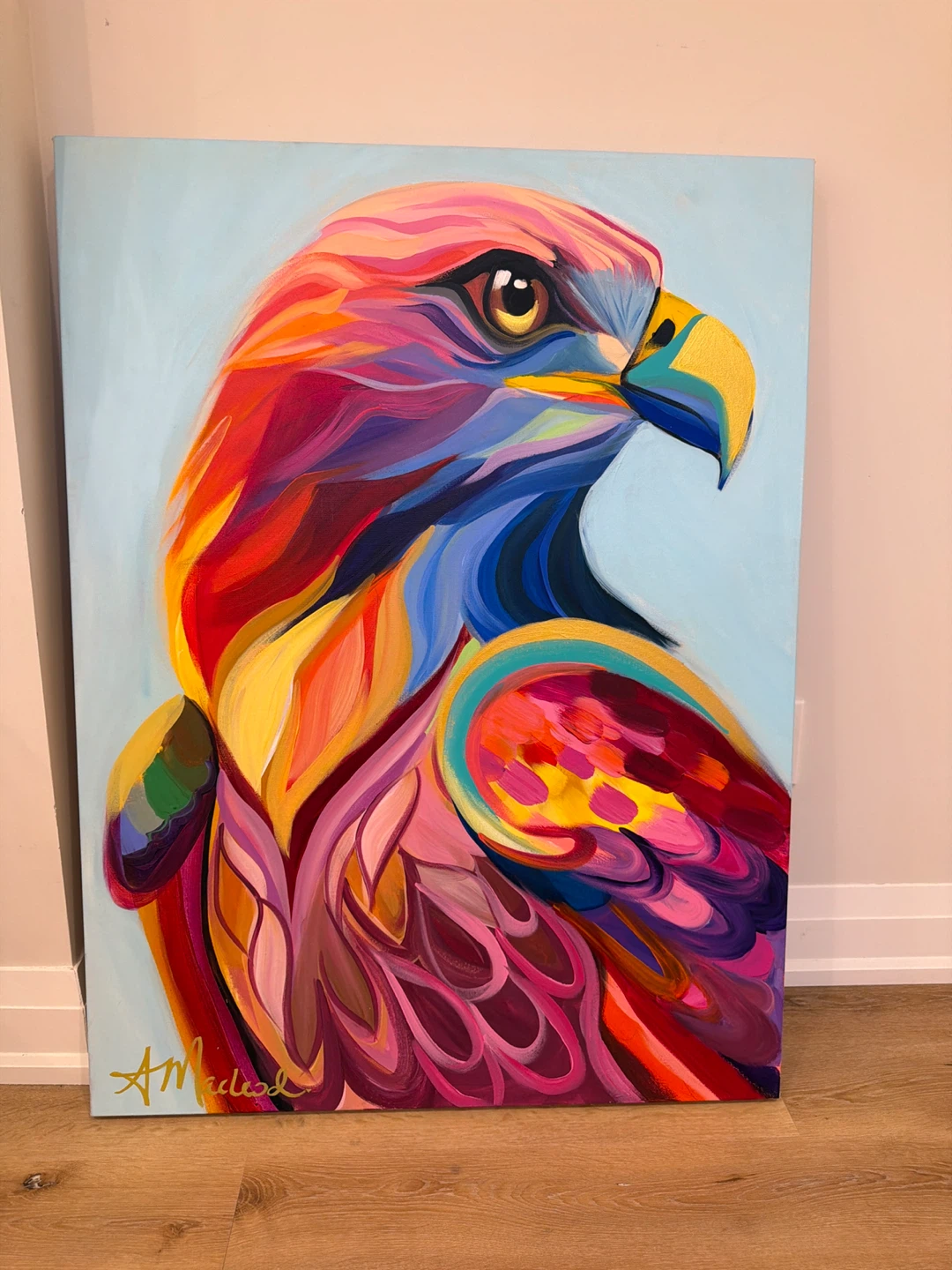 Painting art - Colorful eagle (acrylic)