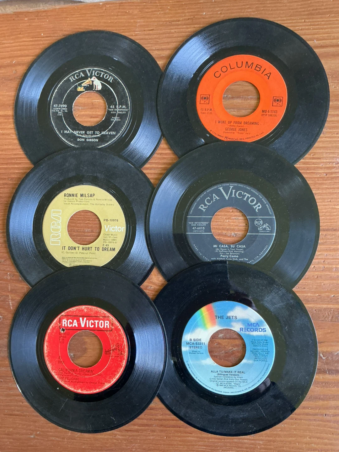 Assorted 7-inch Vinyl Records - RCA Victor, Columbia, MCA