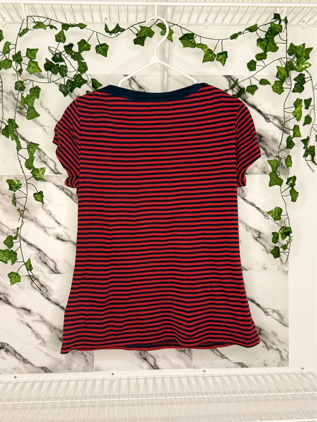 Women’s Striped Lace-Up Shoulder Boat Neck Top - photo 2