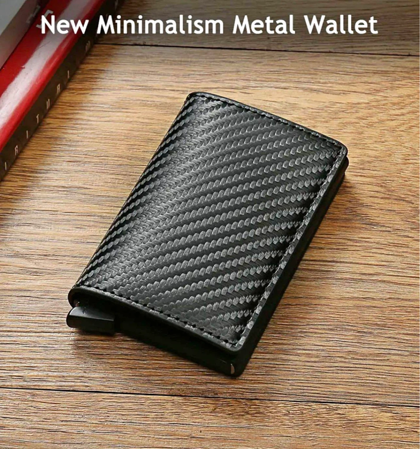 Minimalist Metal Card Holder Wallet - Carbon Fiber - photo 2