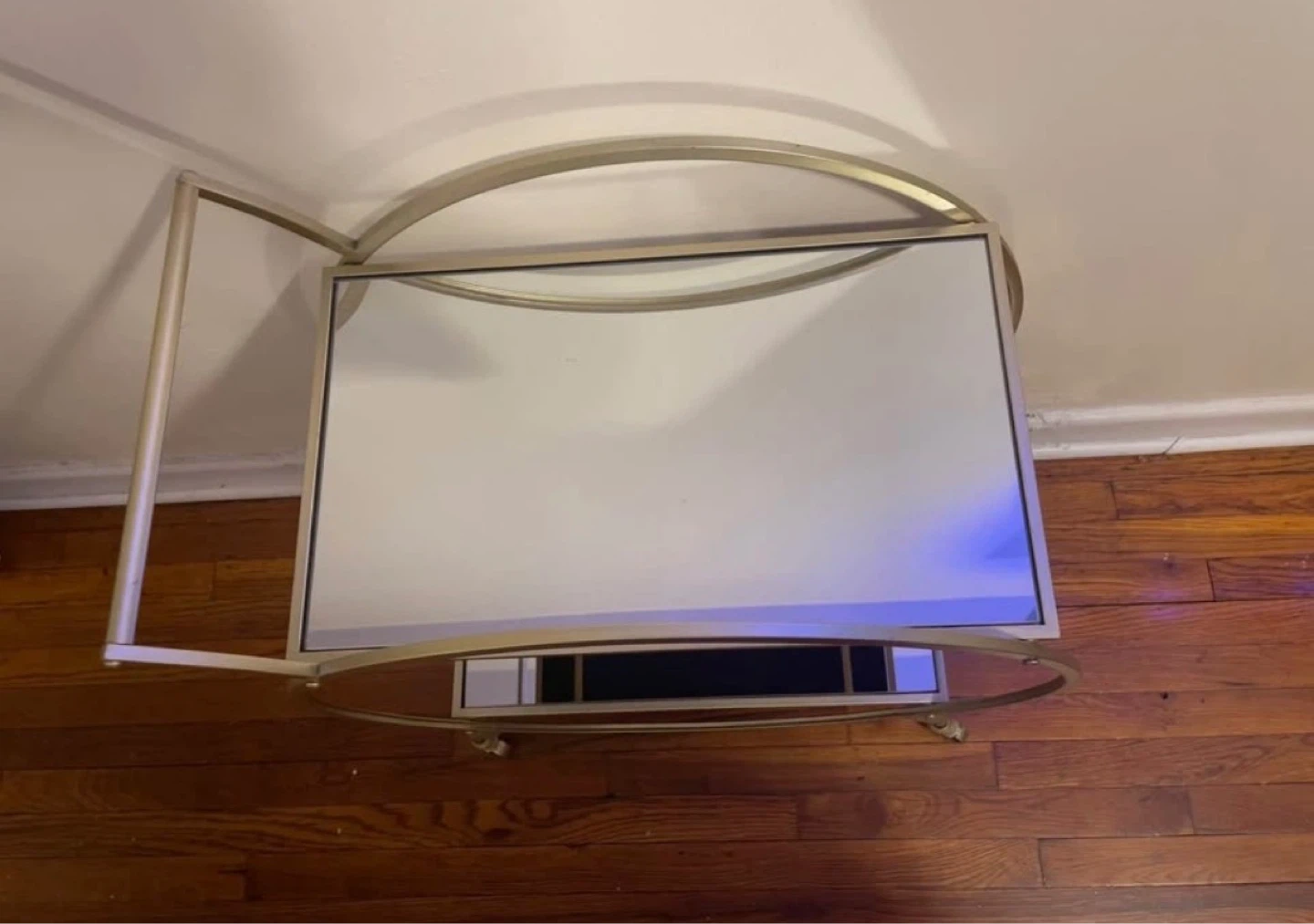 Gold Metal Mirrored Rolling Bar Cart $80 - photo 5