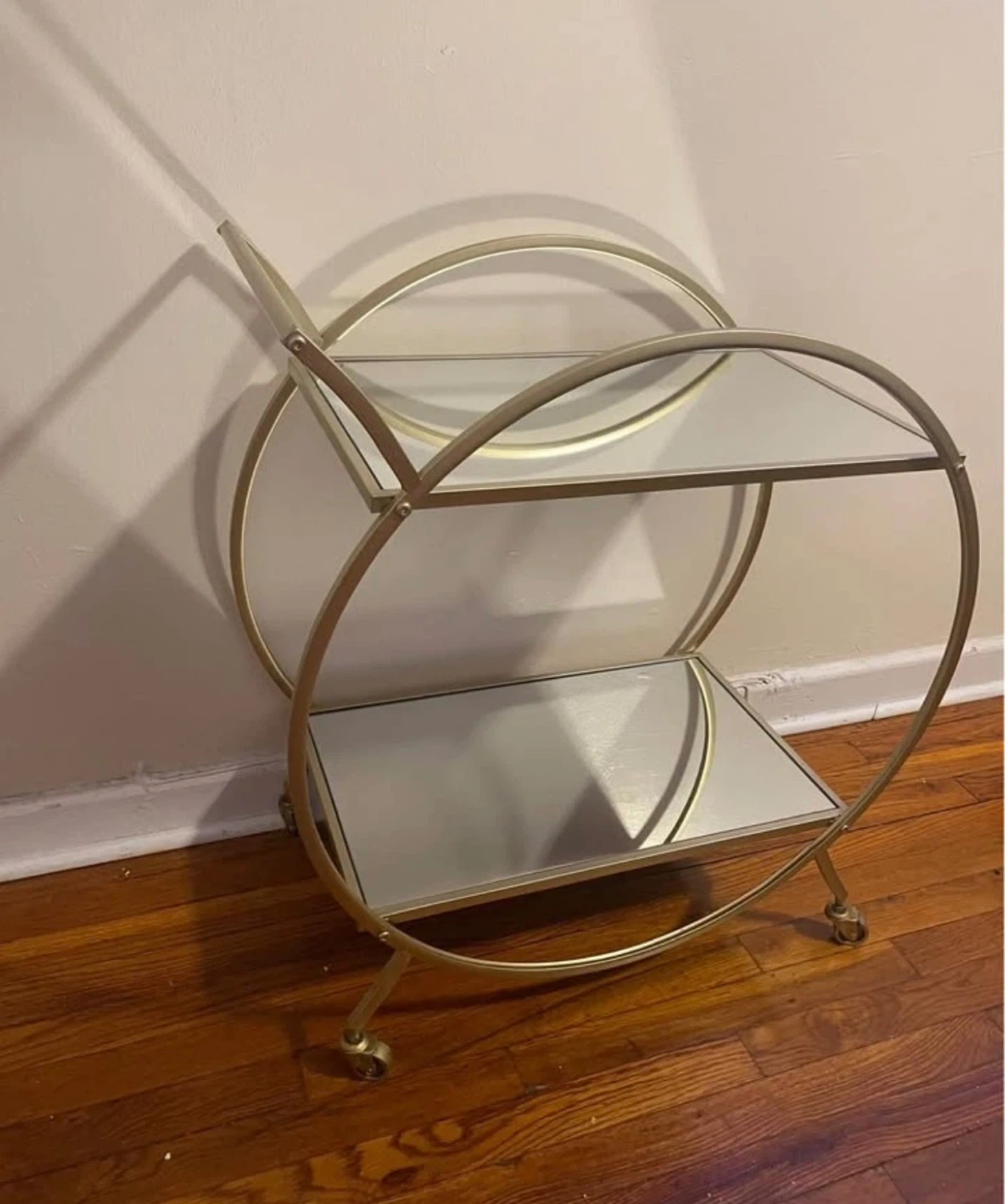 Gold Metal Mirrored Rolling Bar Cart $80 - photo 4