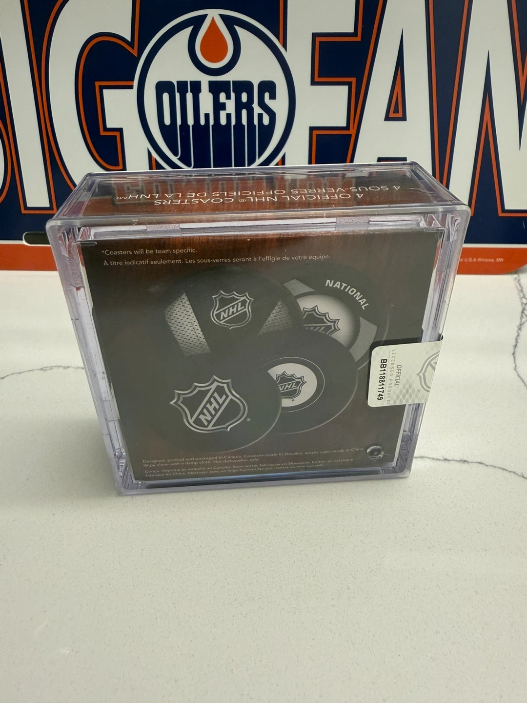 Edmonton Oilers “Big Fan” License Plate + Coaster Set – NHL - photo 3