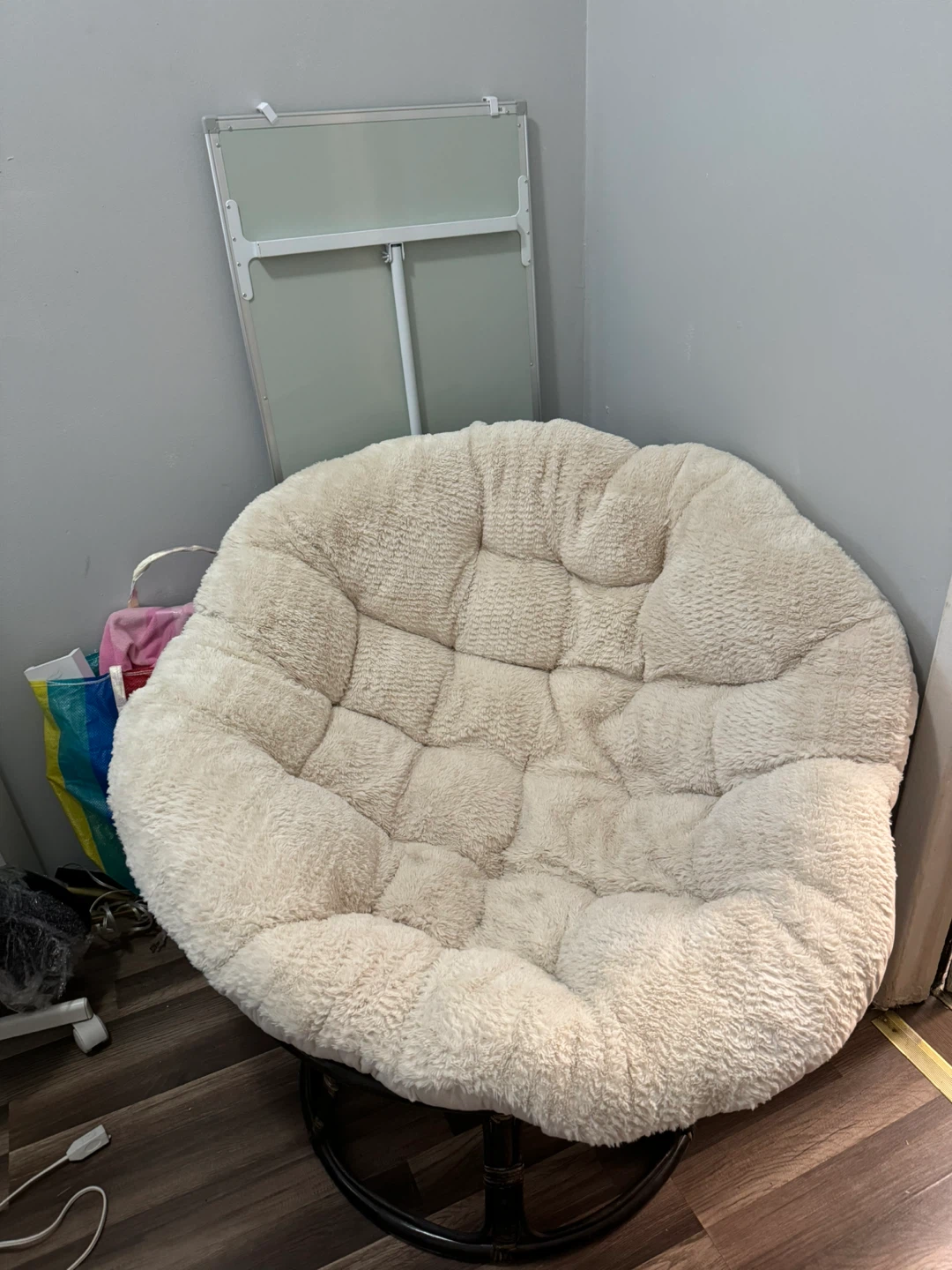 Plush Cream Papasan Chair - photo 2