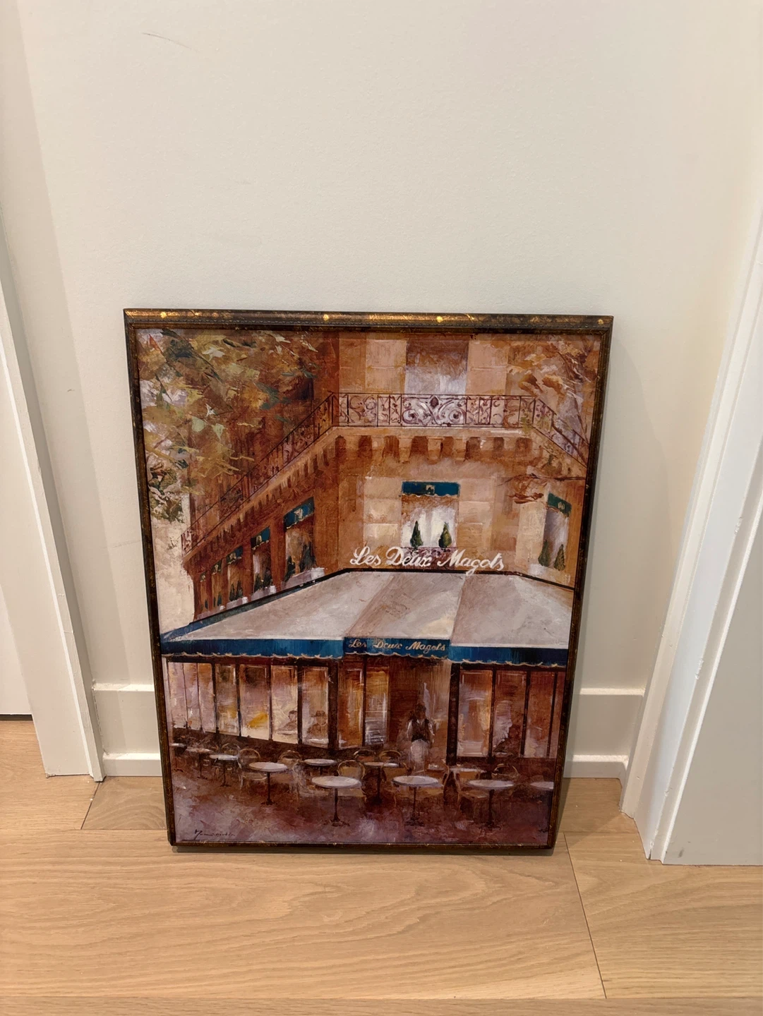 Framed Art Print 'Les Deux Magots' Cafe Scene