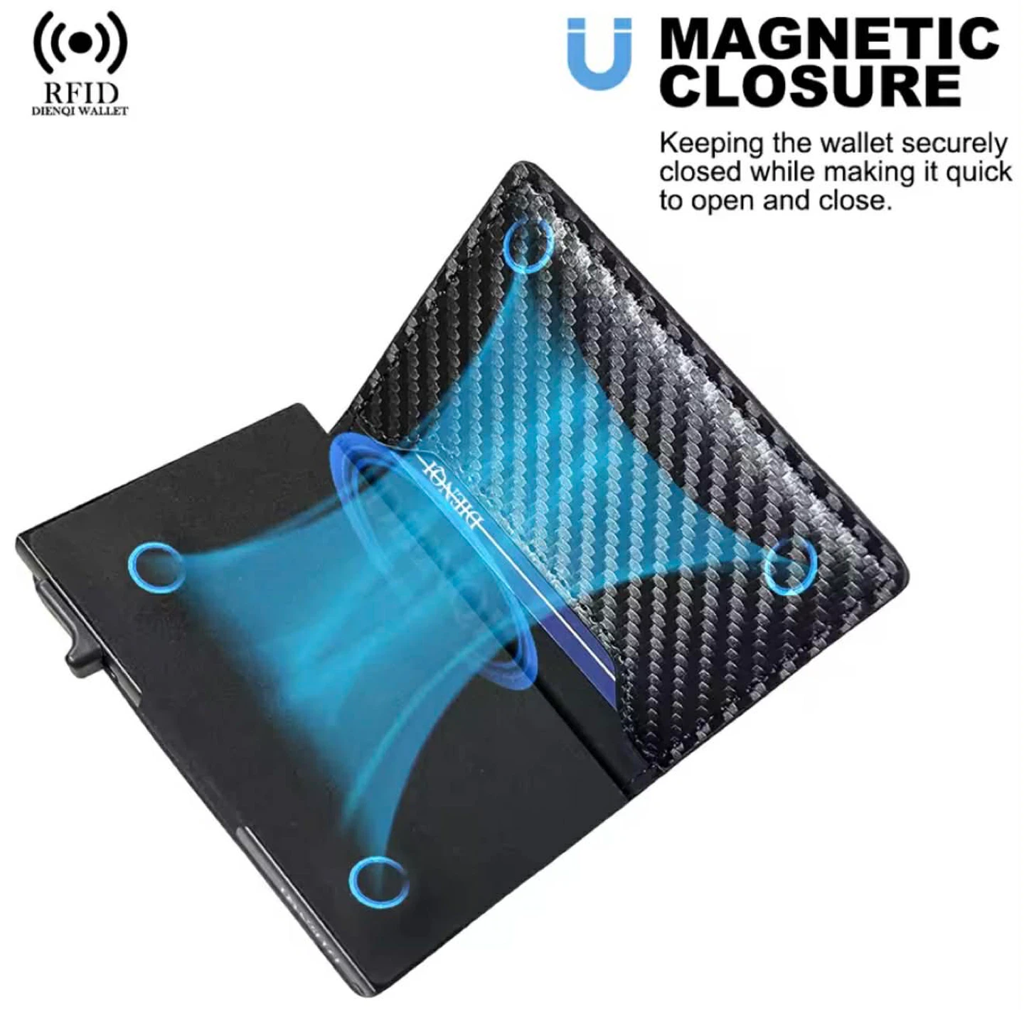 DIENQI RFID Blocking Carbon Fibre Wallet with Zipper Pocket - photo 3