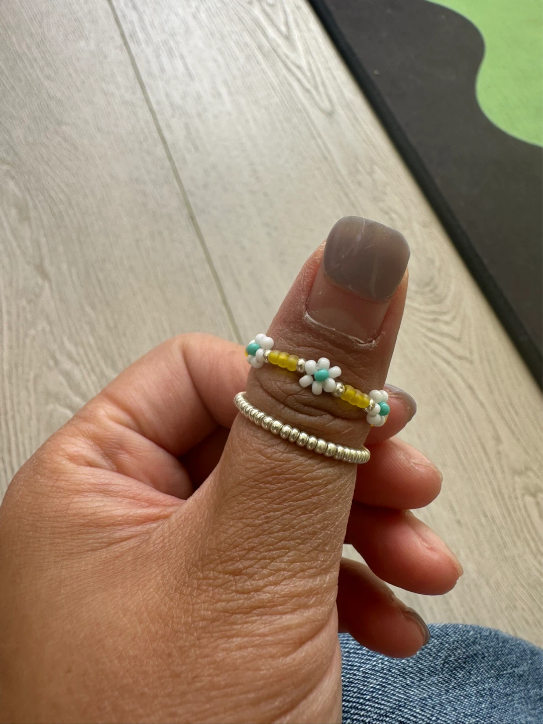 Beaded Flower Rings (Set of 2) - photo 2