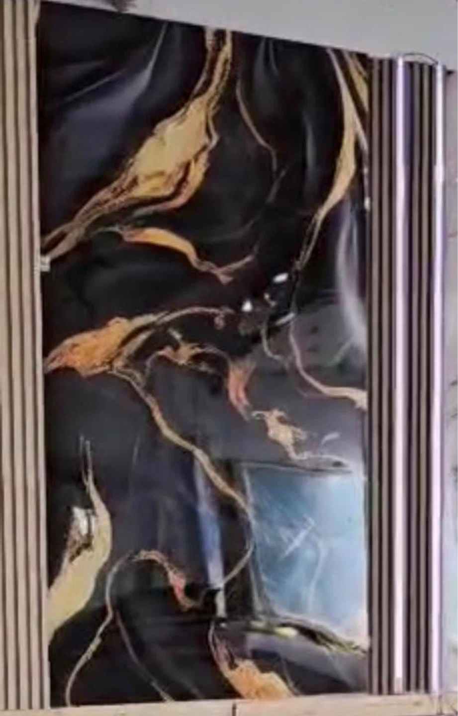 Black and Gold Marbled Panel