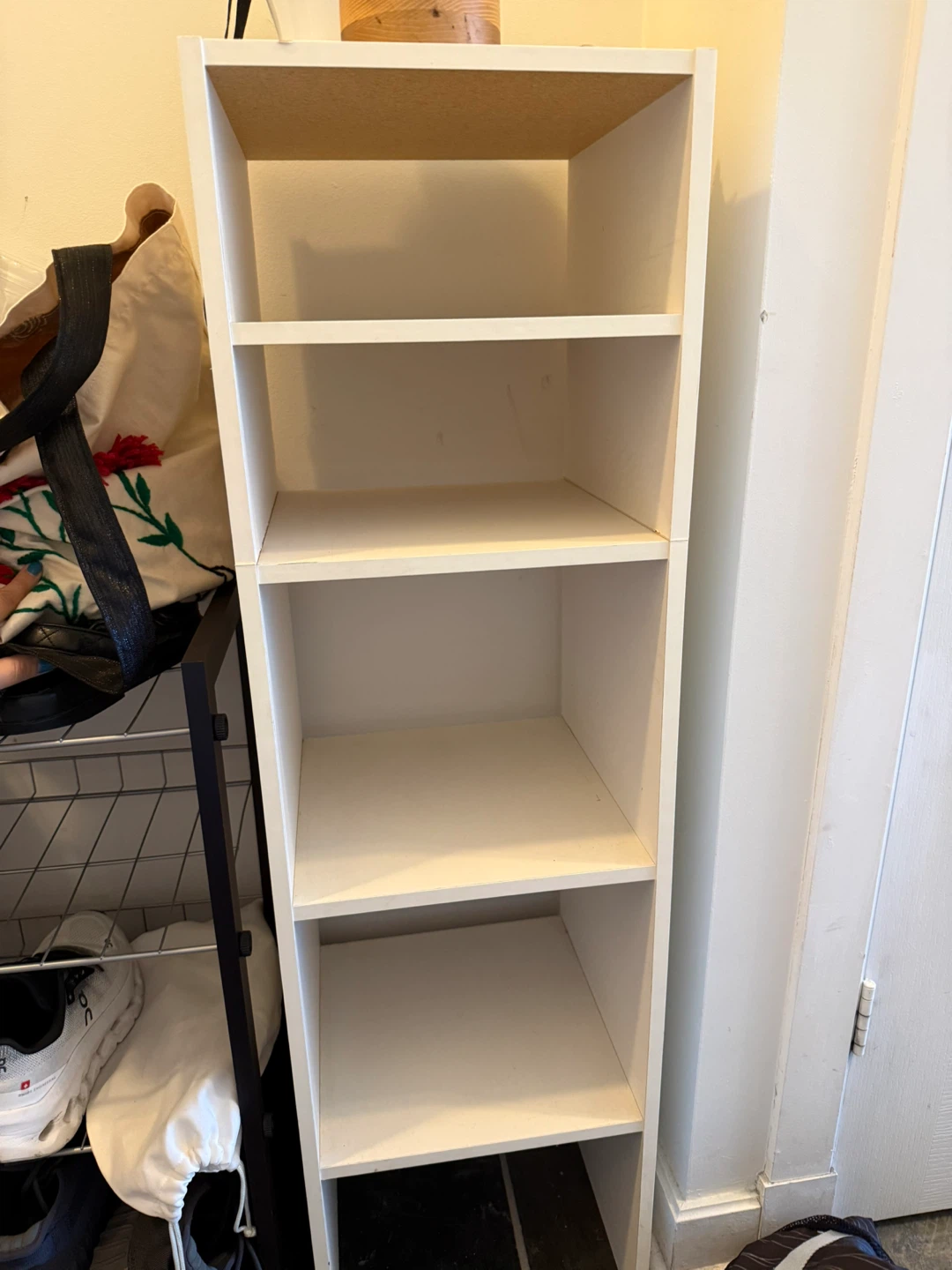 White 4-Tier Storage Shelf - Wood - Must Go ASAP! - photo 2