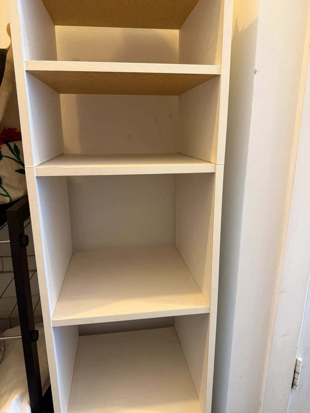White 4-Tier Storage Shelf - Wood - Must Go ASAP!