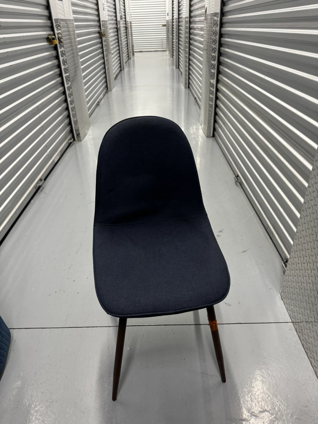Set of 2 Dark Blue Upholstered Dining Chairs - photo 3