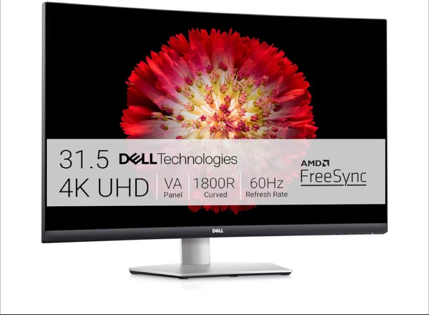 Dell 31.5" 4K UHD Curved VA Monitor with audio