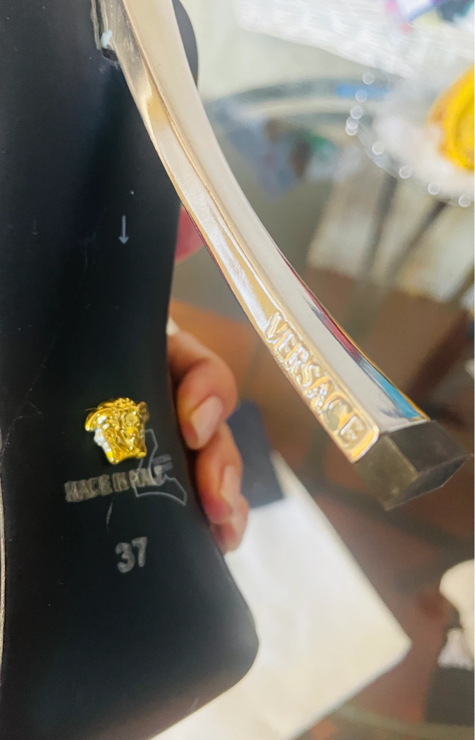 Versace Black Patent Leather Heels - Size 37 - photo 3