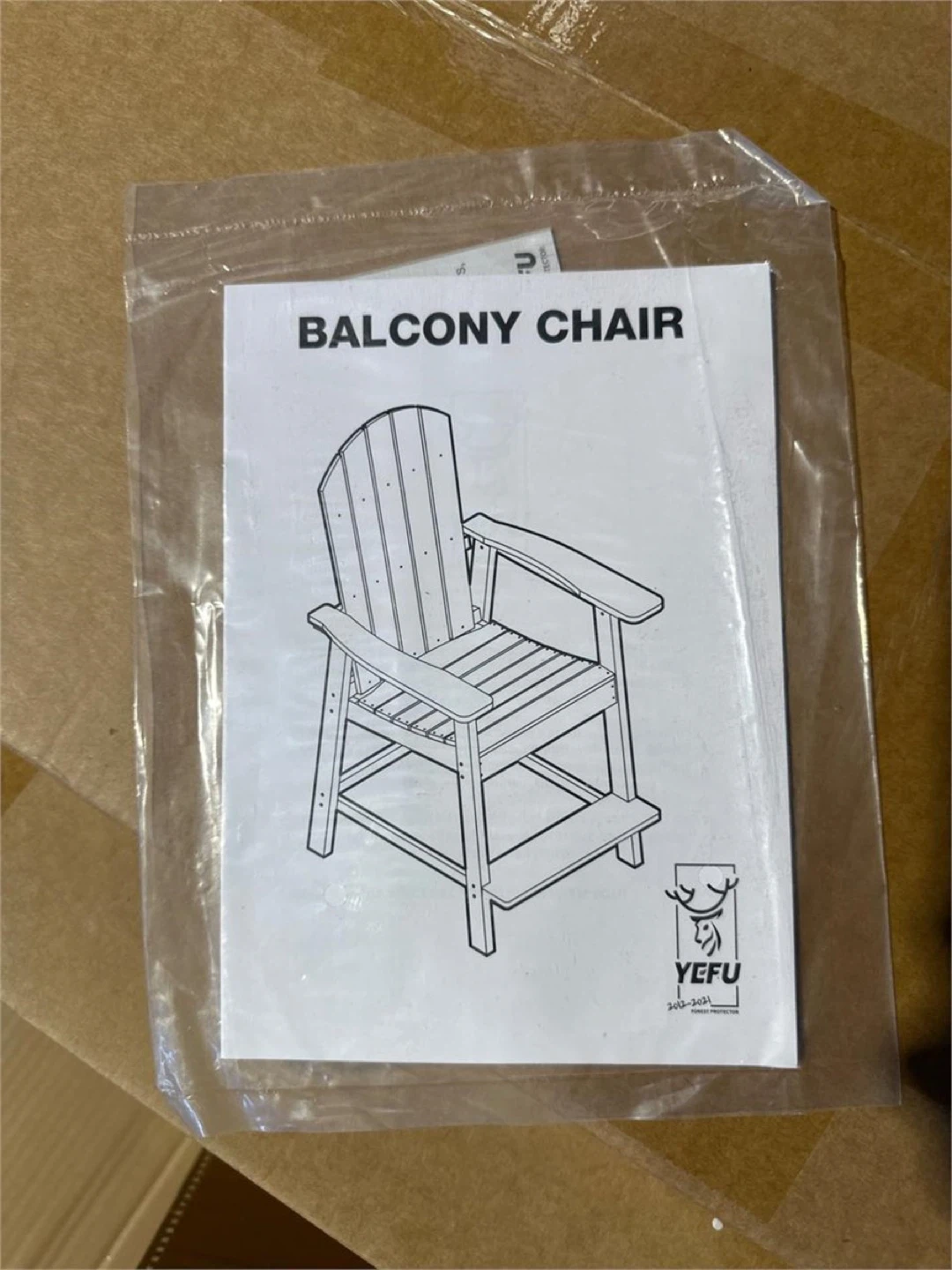 YEFU white  Tall Adirondack Chair Set of 2, Balcony Chair - photo 5