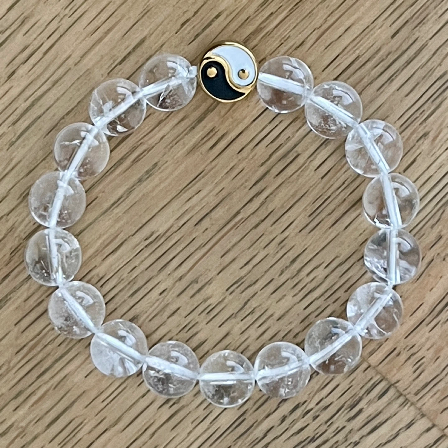Yin Yang & Quartz Crystal bracelet (10mm bead) - photo 3