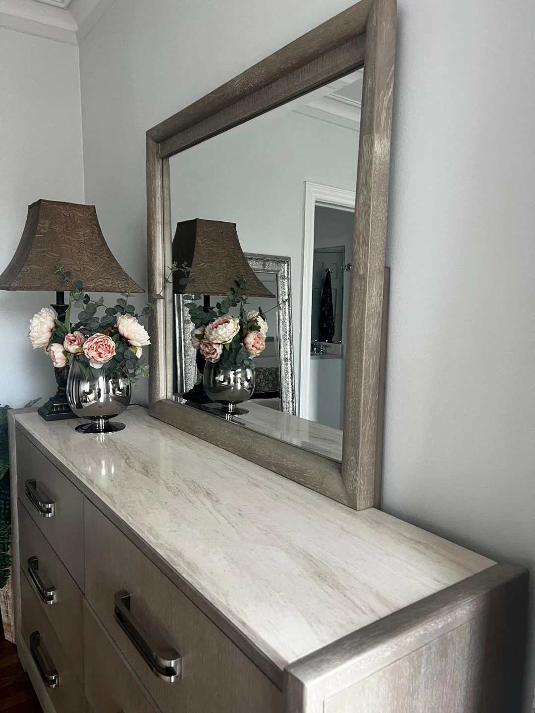Wooden Dresser with Mirror