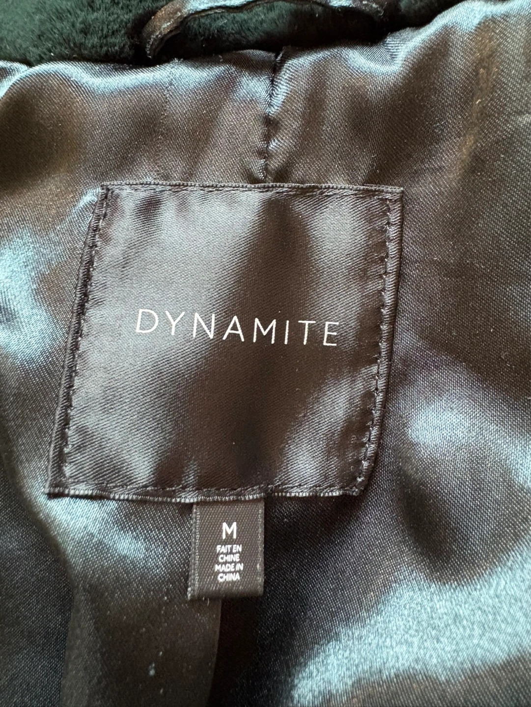 Dynamite Faux Fur Jacket - Green - Size M - photo 3