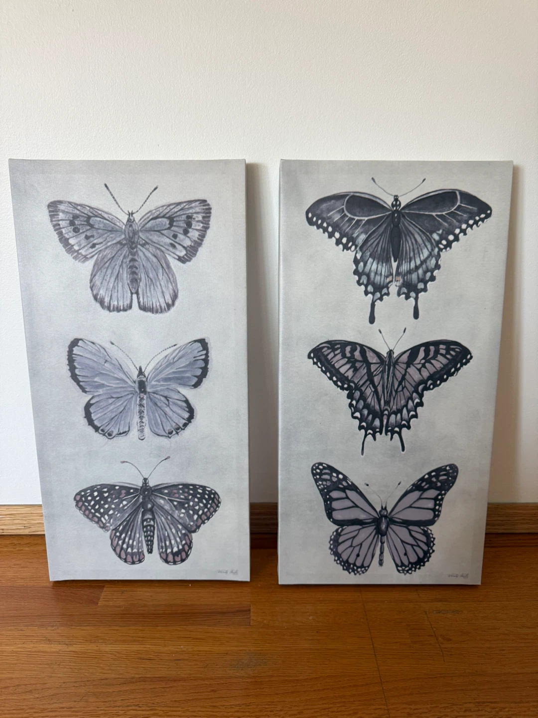 Butterfly Wall Art Set of 2 – Neutral Canvas Decor