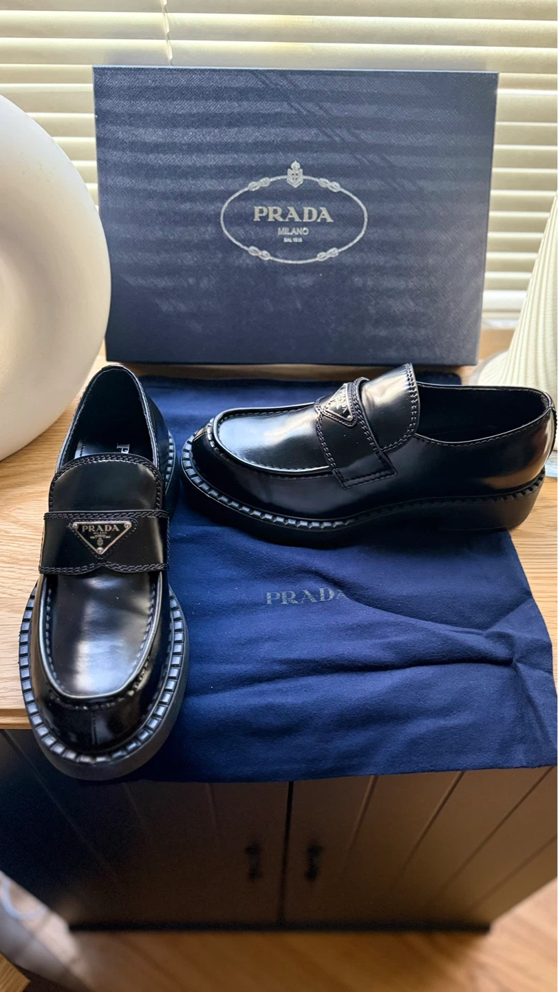 Prada Black Patent Leather Loafers
