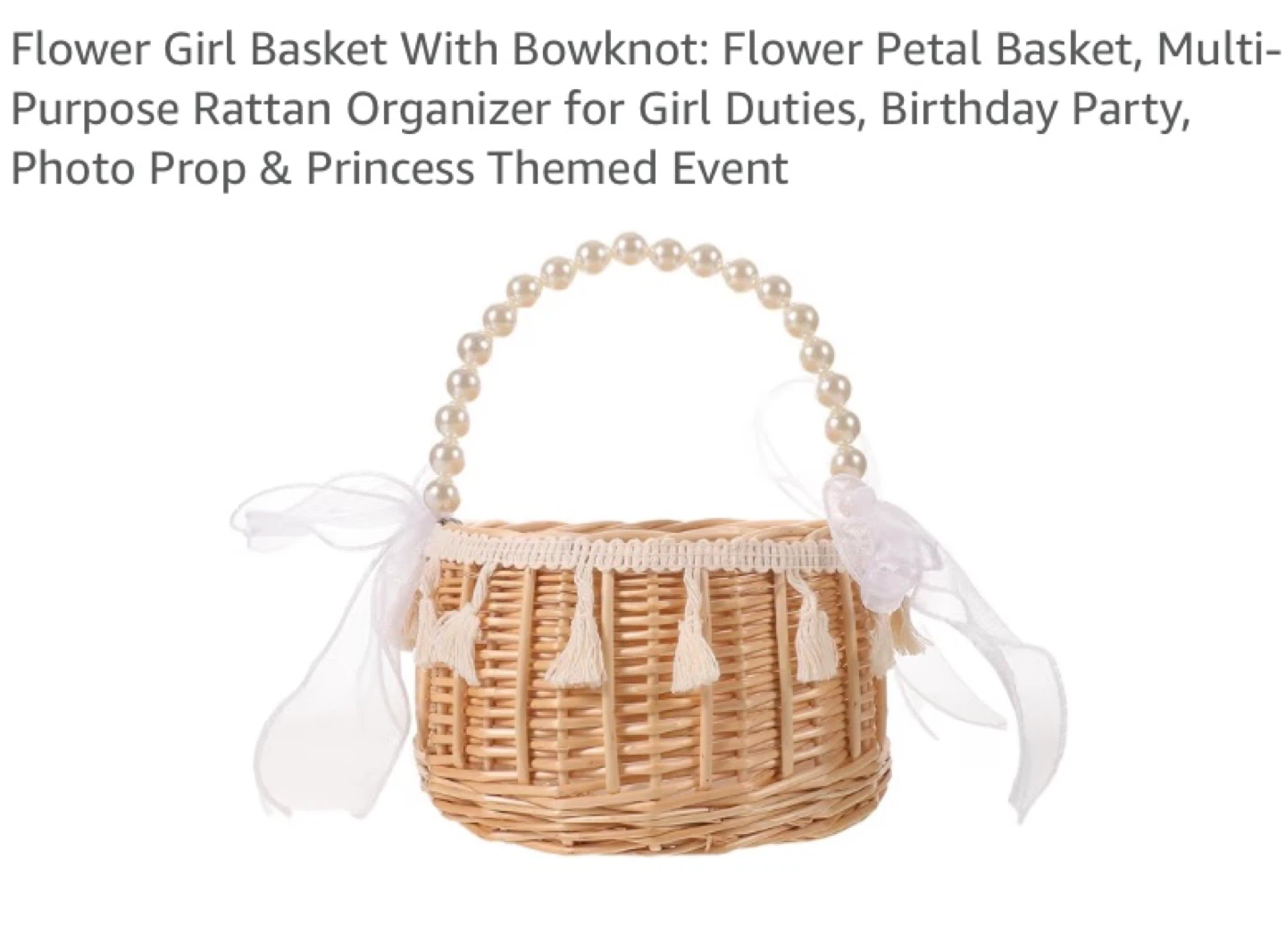 New Wicker Boho Flower Girl Baskets
