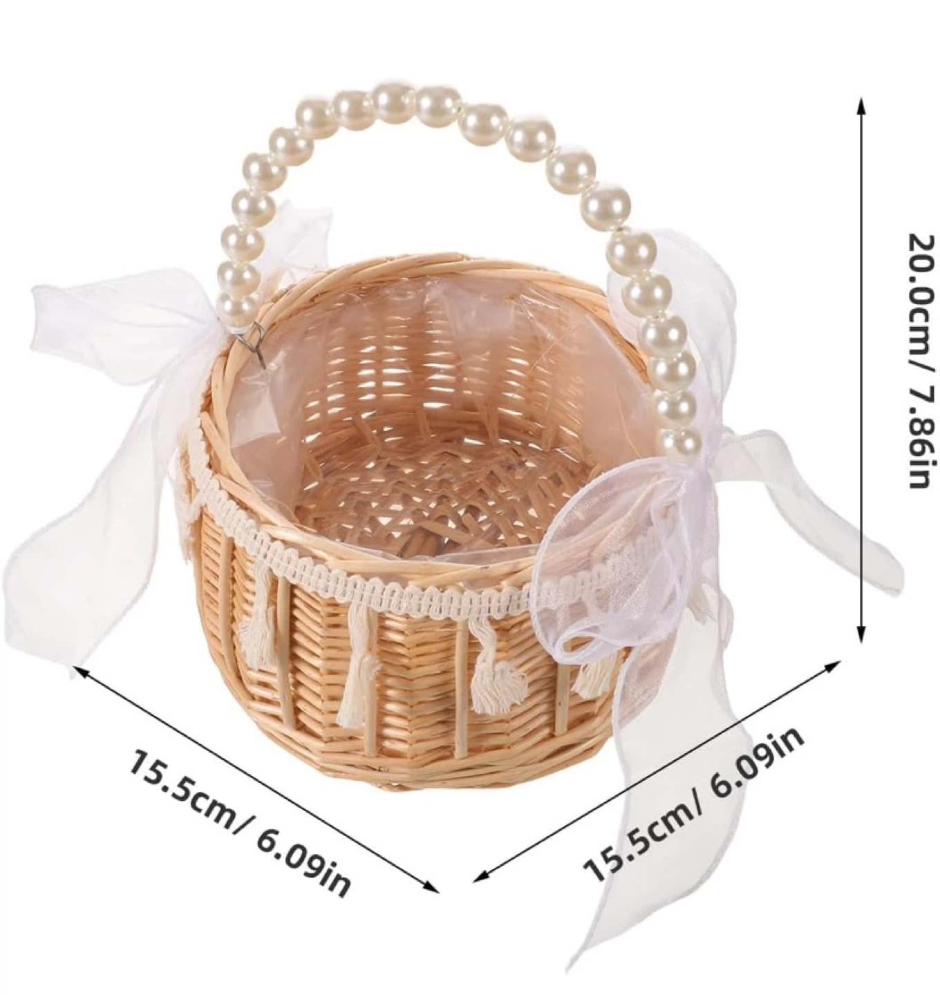 New Wicker Boho Flower Girl Baskets - photo 3