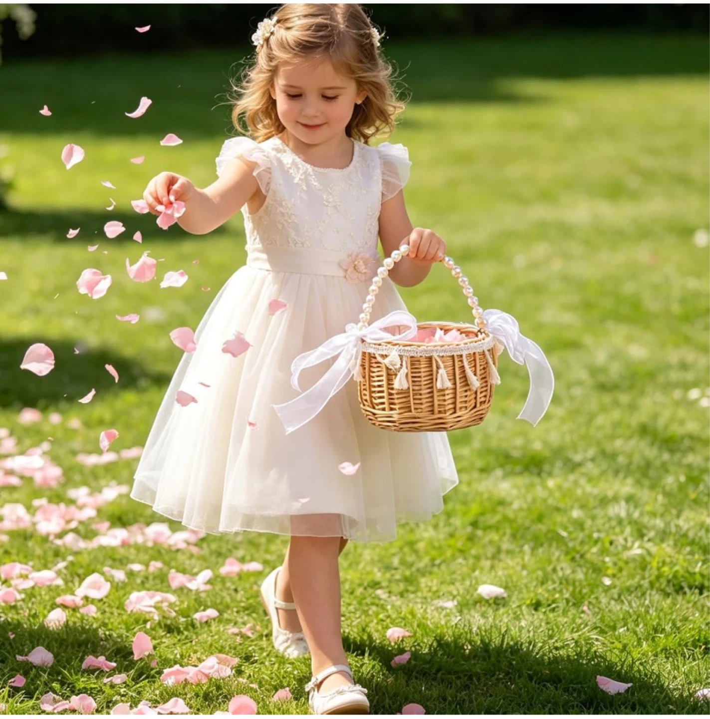 New Wicker Boho Flower Girl Baskets - photo 5
